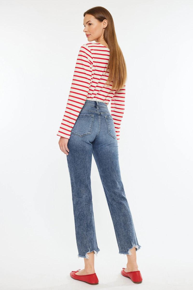 Kathrine Essentials High Rise Slim Straight Leg Jeans