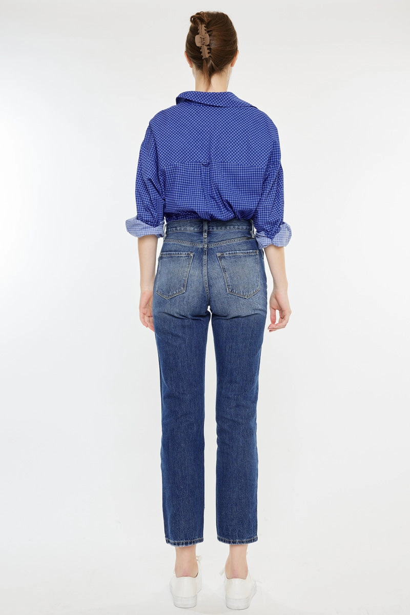 Keke High Rise Straight Leg Jeans