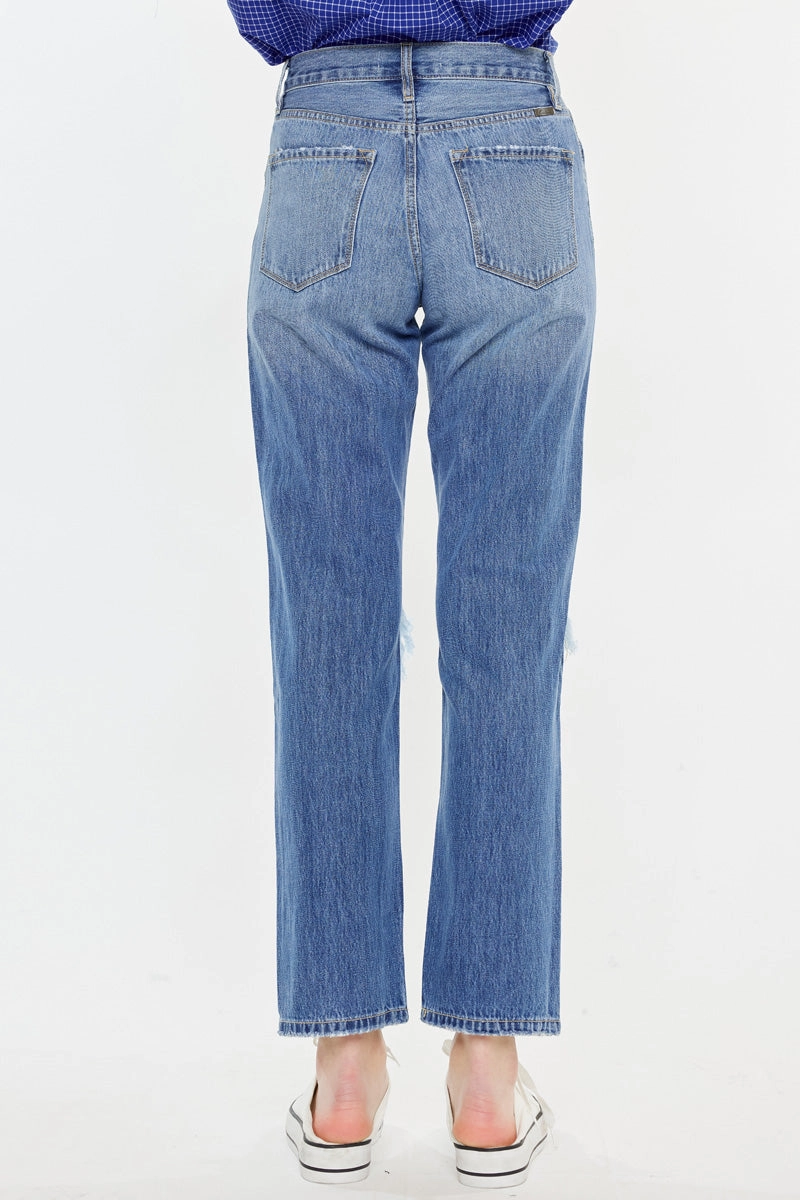 Keke High Rise Straight Leg Jeans