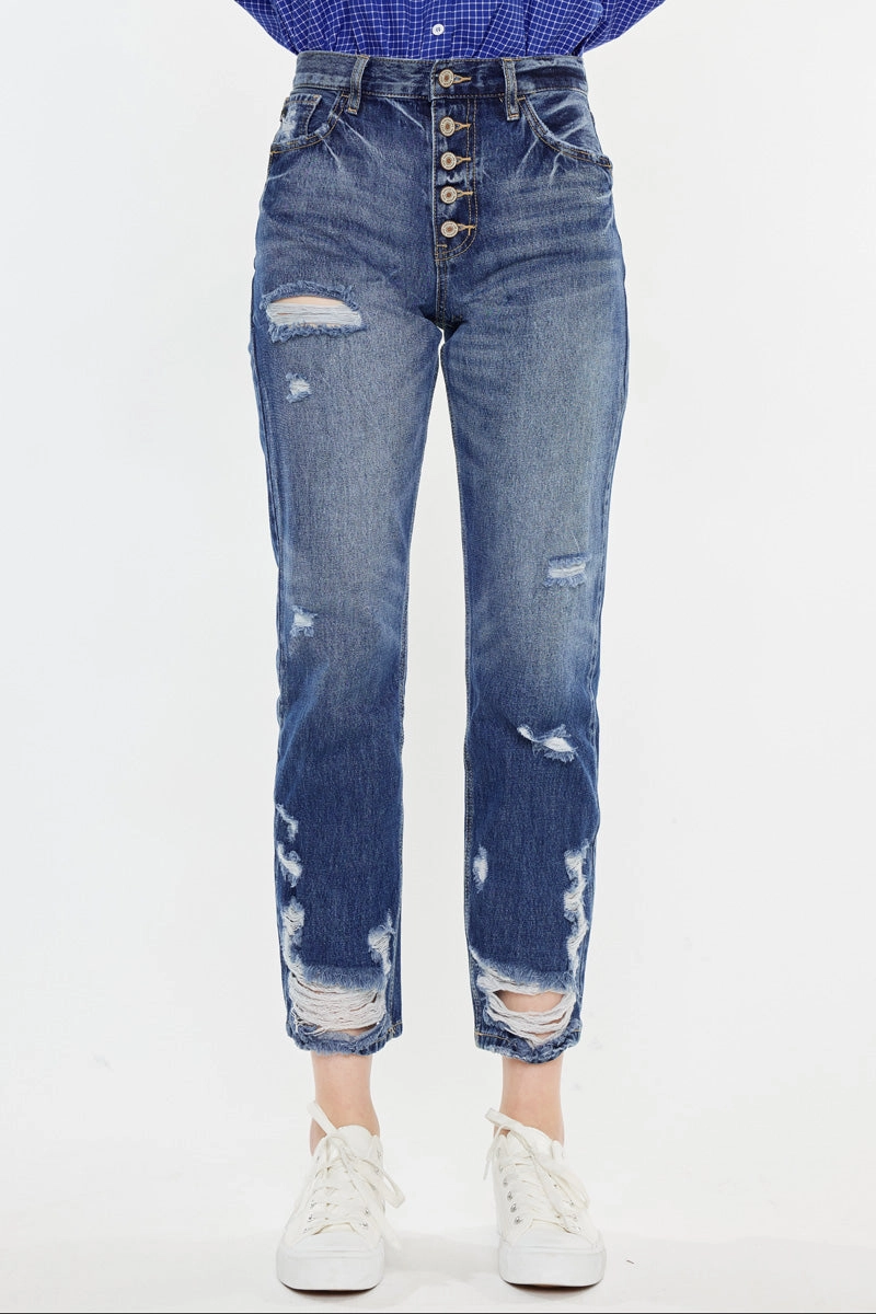 Keke High Rise Straight Leg Jeans
