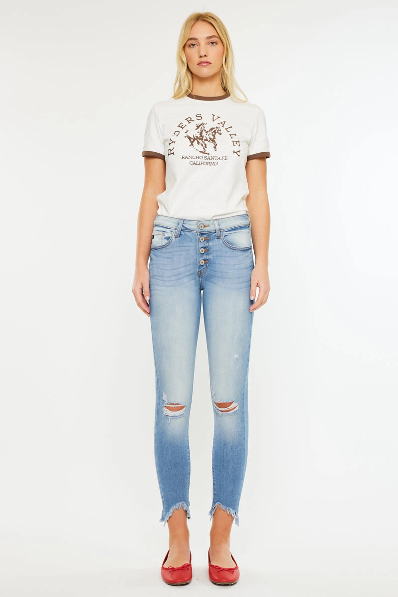 Kitson High Rise Ankle Skinny Jeans