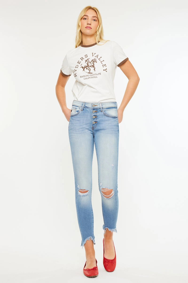 Kitson High Rise Ankle Skinny Jeans