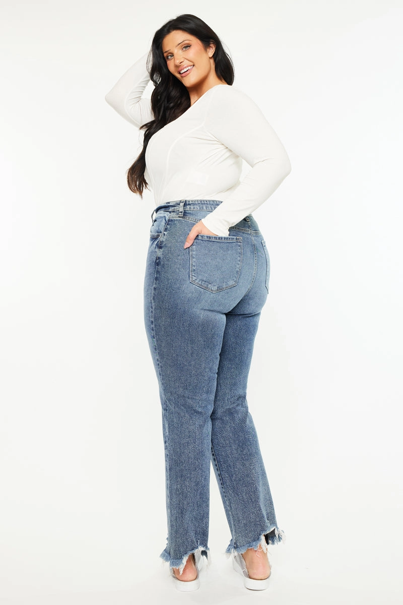 Kristine Essentials High Rise Slim Straight Leg Jeans (Plus size)