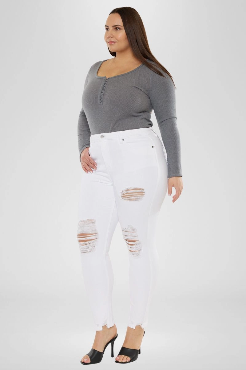 Kristy High Rise Slim Straight Jeans (Plus Size)