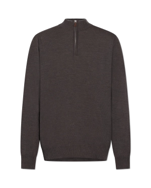 Light Gauge High Neck Quarter-Zip Sweater