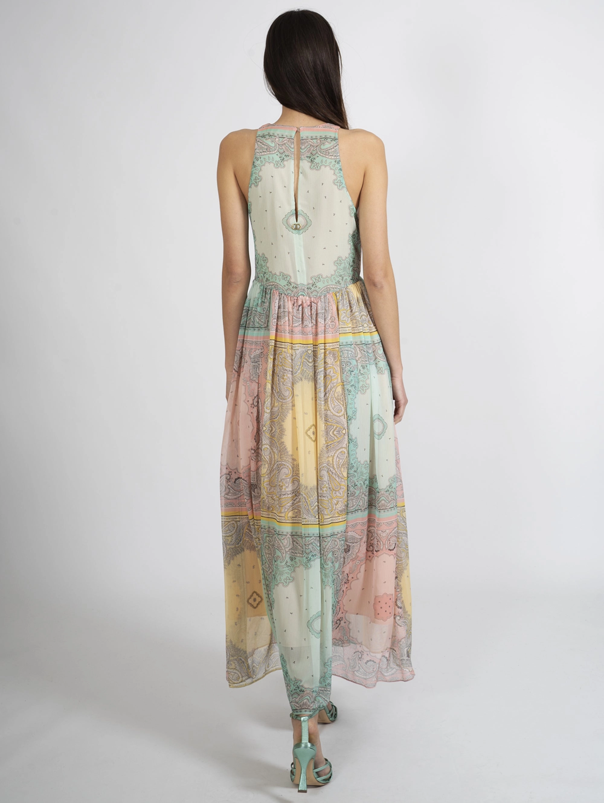 Long Dress Multicolor Bandana Print