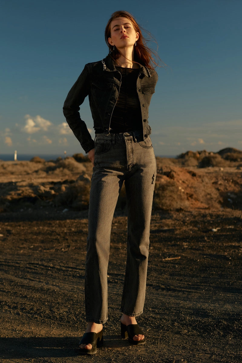 Lou Premier Ultra High Rise 90's Straight Leg Jeans
