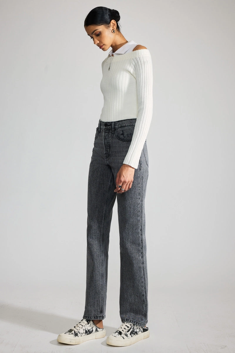 Lou Premier Ultra High Rise 90's Straight Leg Jeans