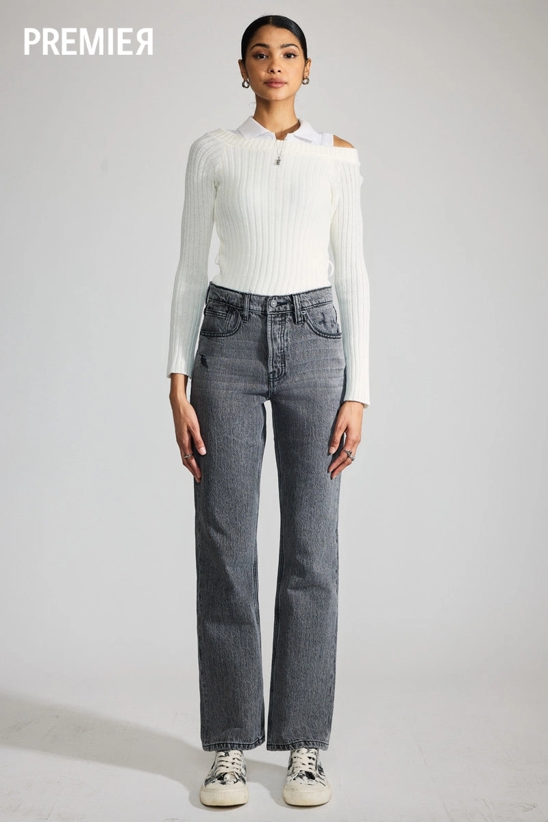 Lou Premier Ultra High Rise 90's Straight Leg Jeans