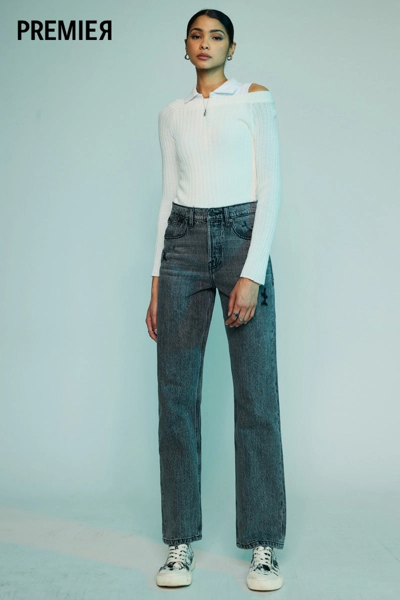 Lou Premier Ultra High Rise 90's Straight Leg Jeans