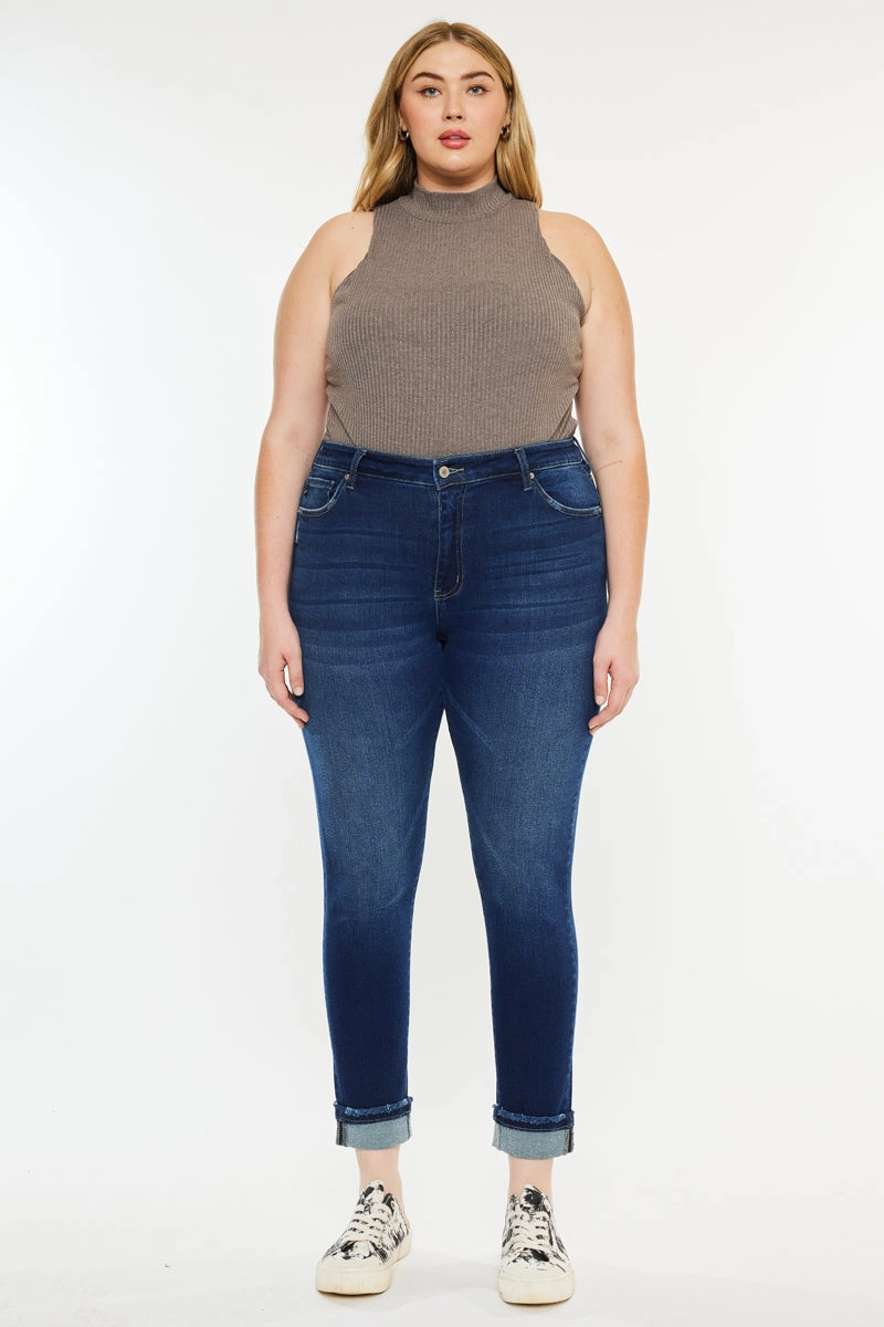 Lurdes Mid Rise Ankle Skinny Jeans (Plus Size)