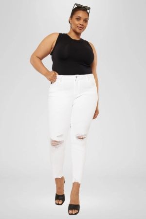 Lux Mid Rise Ankle Skinny Jeans (Plus Size)