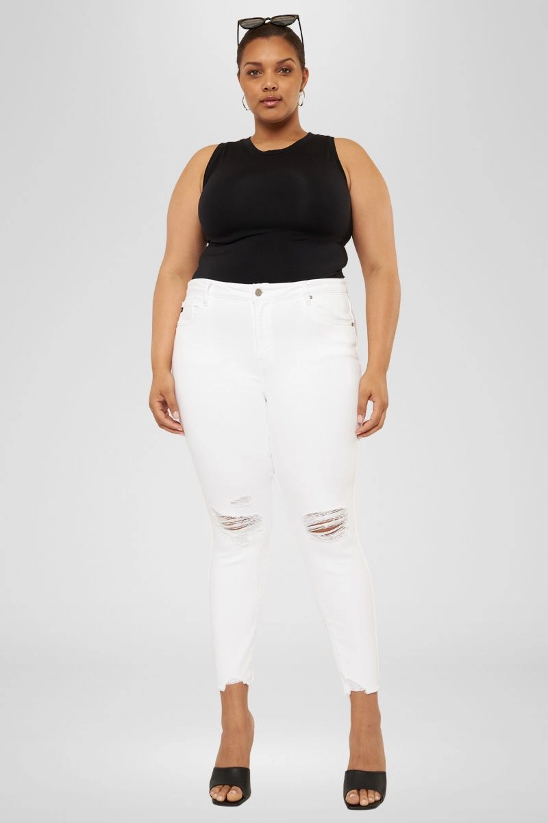 Lux Mid Rise Ankle Skinny Jeans (Plus Size)