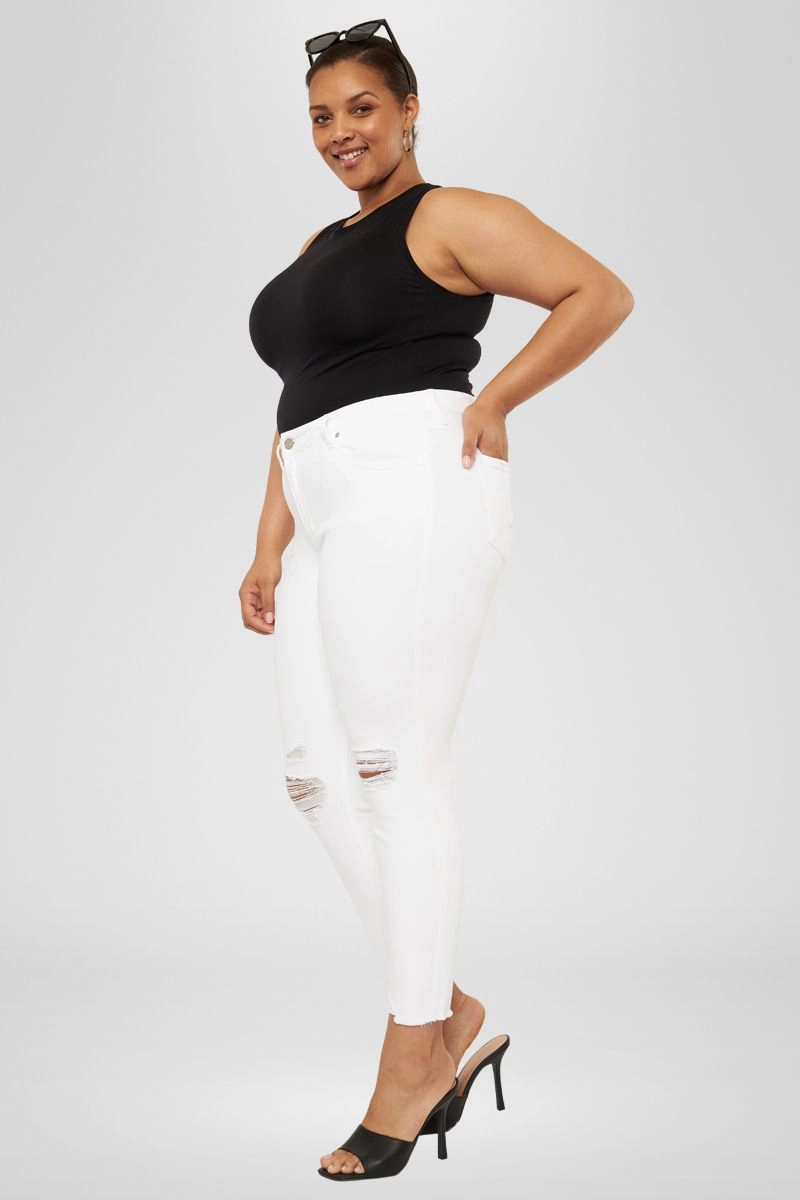 Lux Mid Rise Ankle Skinny Jeans (Plus Size)