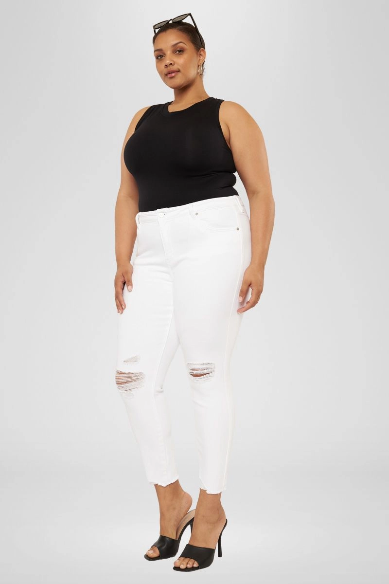 Lux Mid Rise Ankle Skinny Jeans (Plus Size)