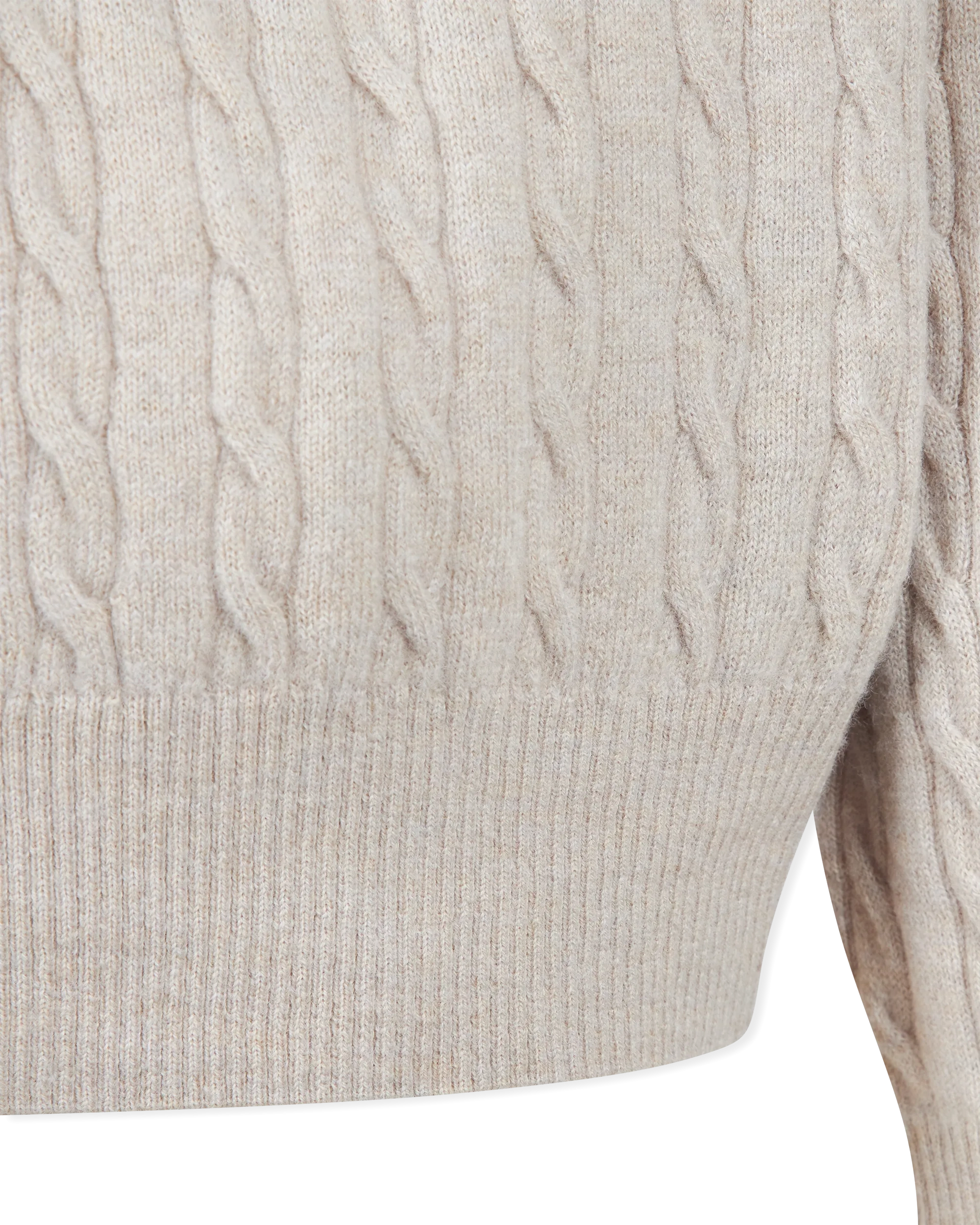 Luxury Cable Merino Wool Zip-Up Sweater