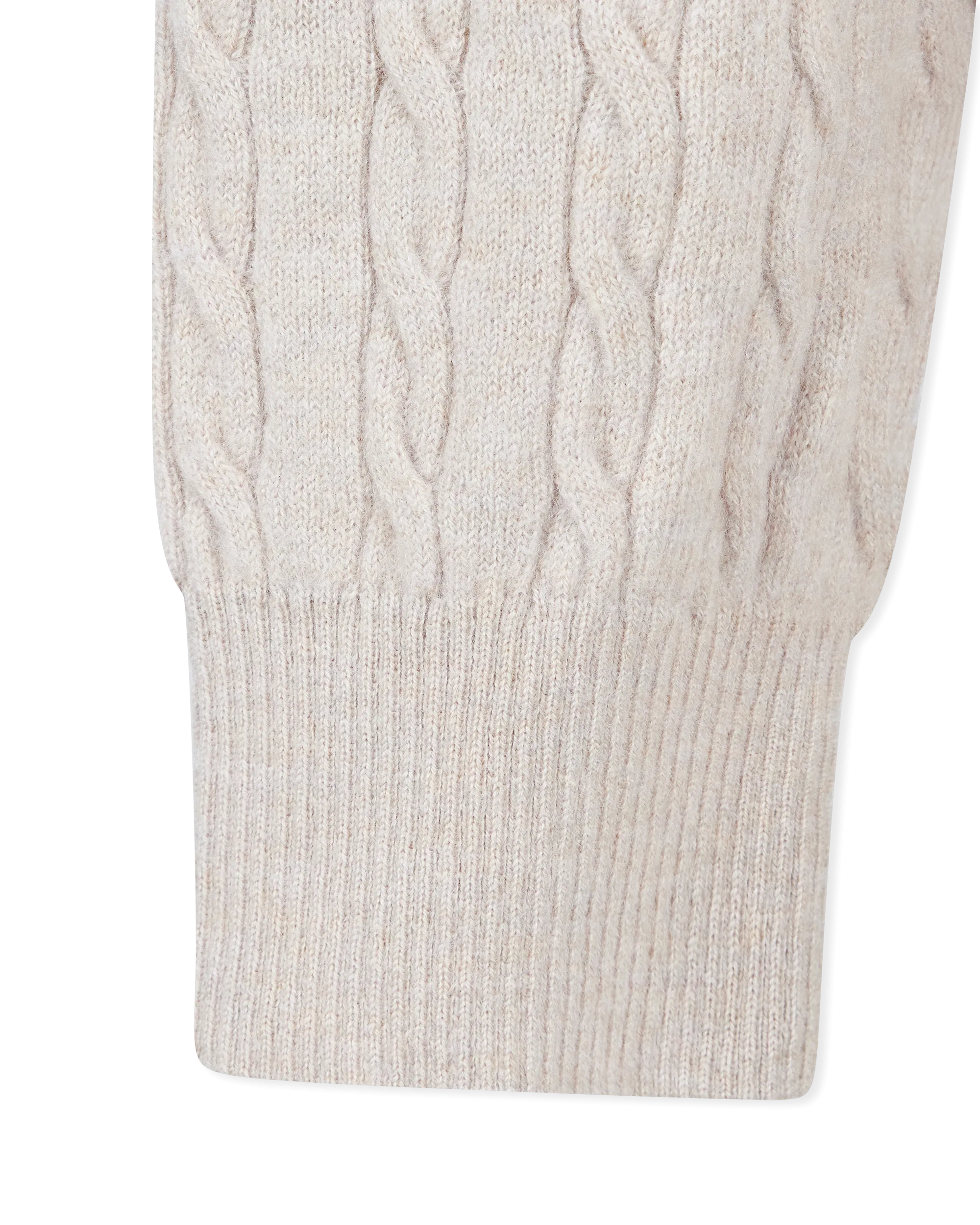 Luxury Cable Merino Wool Zip-Up Sweater