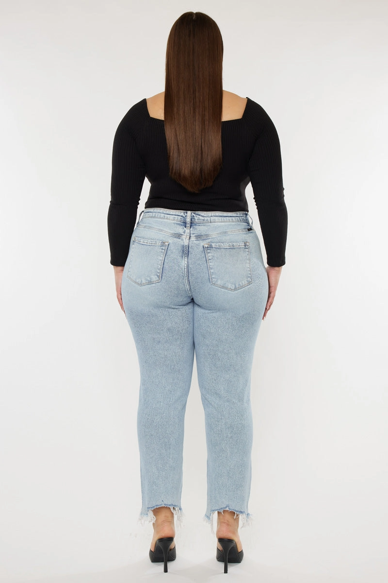 Mapel High Rise Slim Straight Jeans (Plus Size)