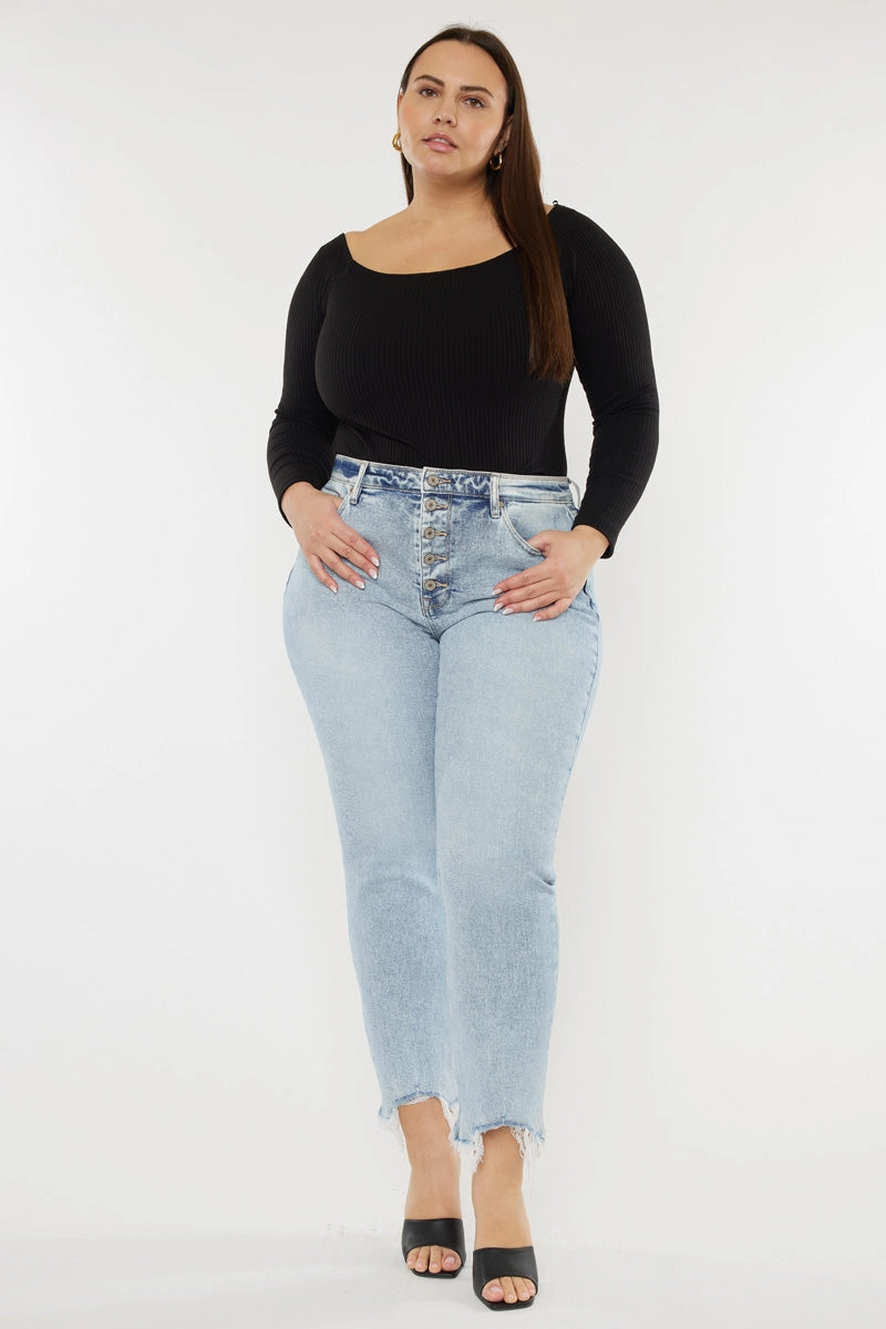 Mapel High Rise Slim Straight Jeans (Plus Size)