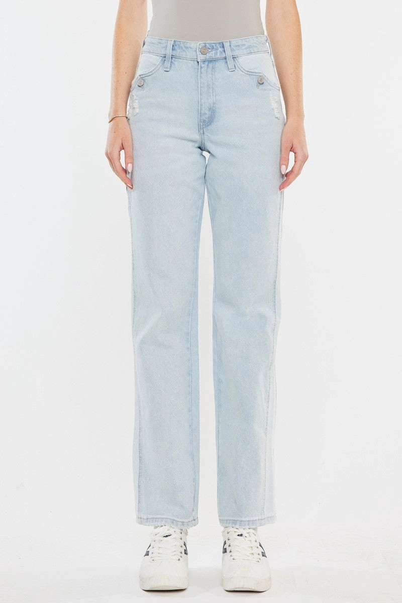 Maple High Rise Straight Leg Jeans