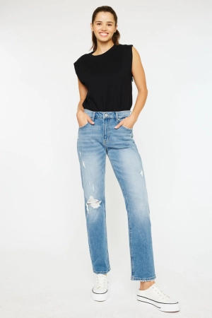 Mariko High Rise Slim Straight Leg Jeans