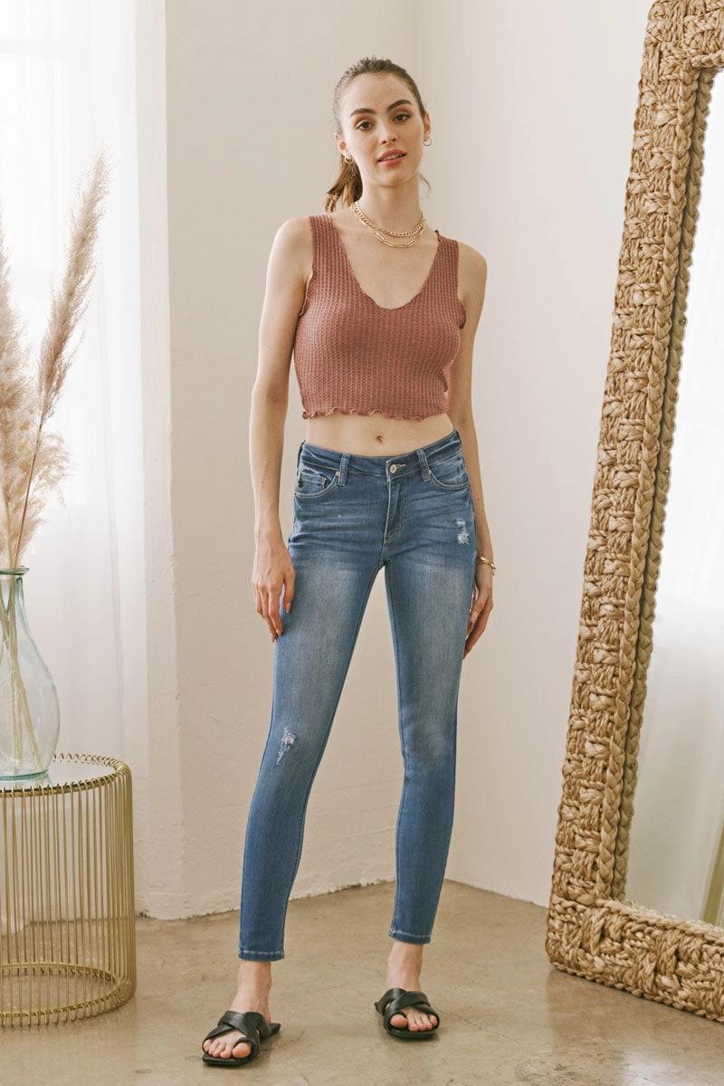 Mendy Mid Rise Super Skinny Jeans