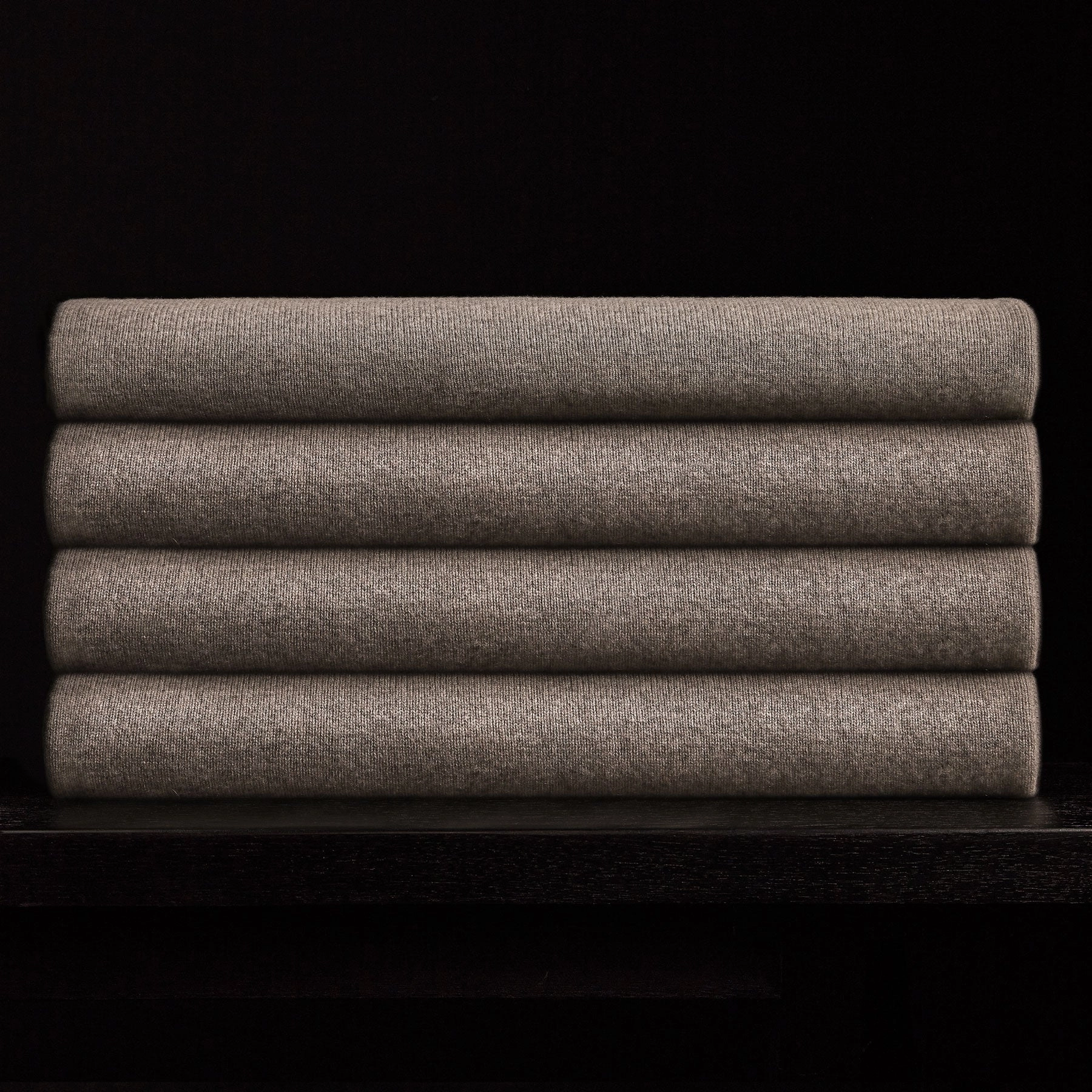 Men's Thermal Knit Lounge Set With Cashmere Blanket - Dapple/Taupe Melange