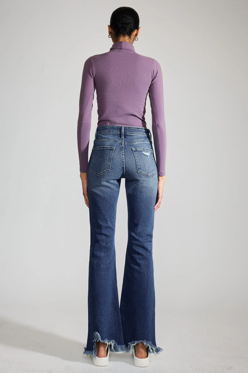 Mia Premier High Rise Distressed Flare