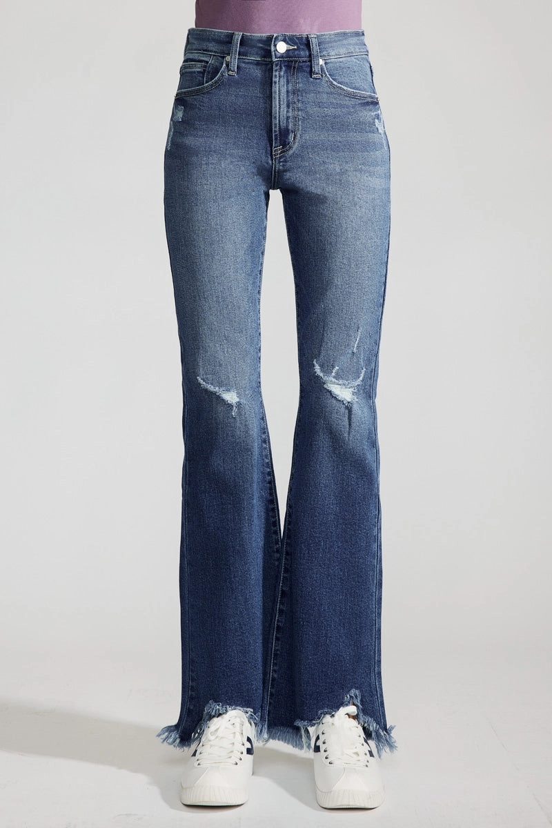 Mia Premier High Rise Distressed Flare