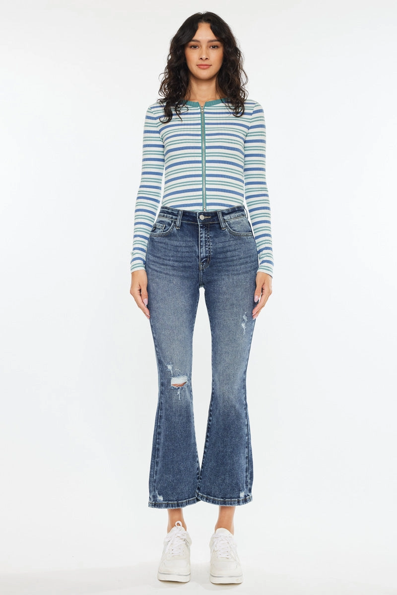 Miley Essentials High Rise Cropped Flare Jeans