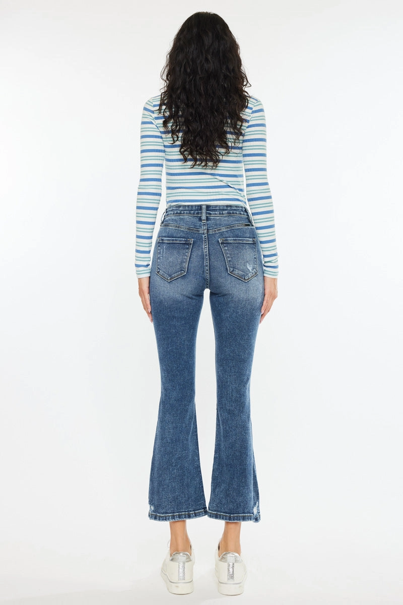 Miley Essentials High Rise Cropped Flare Jeans