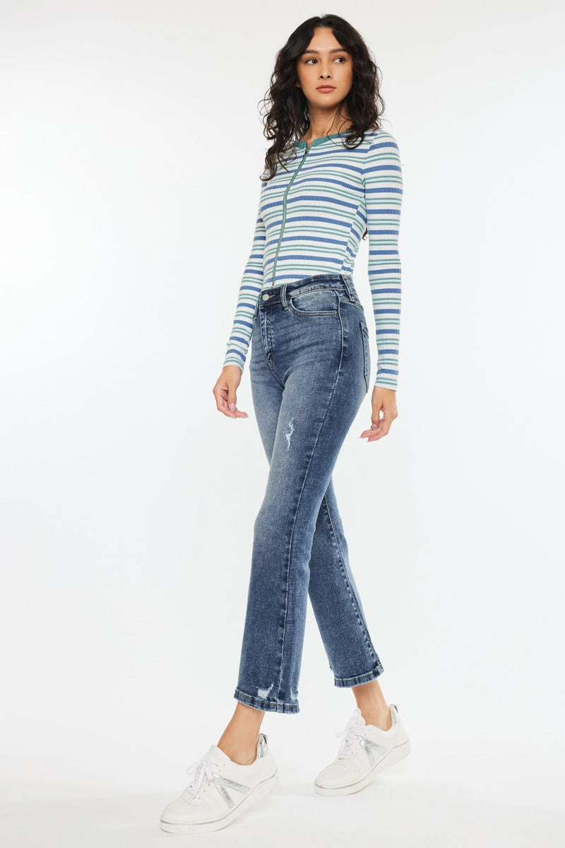 Miley Essentials High Rise Cropped Flare Jeans