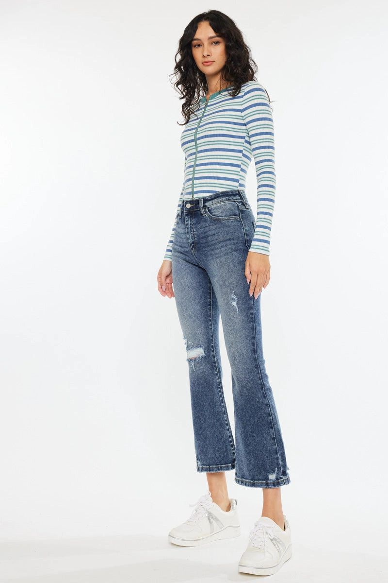 Miley Essentials High Rise Cropped Flare Jeans