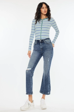 Miley Essentials High Rise Cropped Flare Jeans