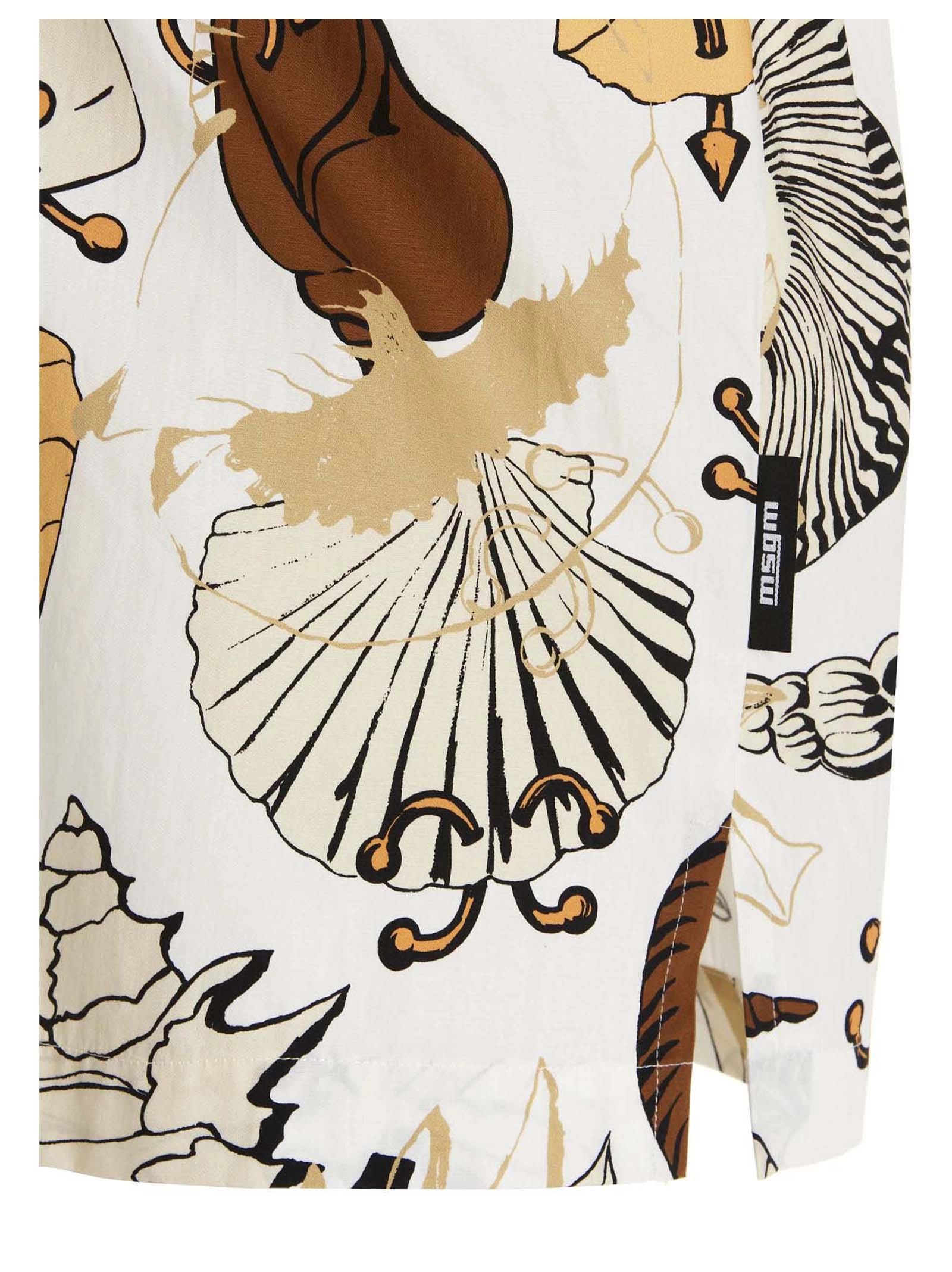 MSGM Shell Print Short-Sleeved Shirt