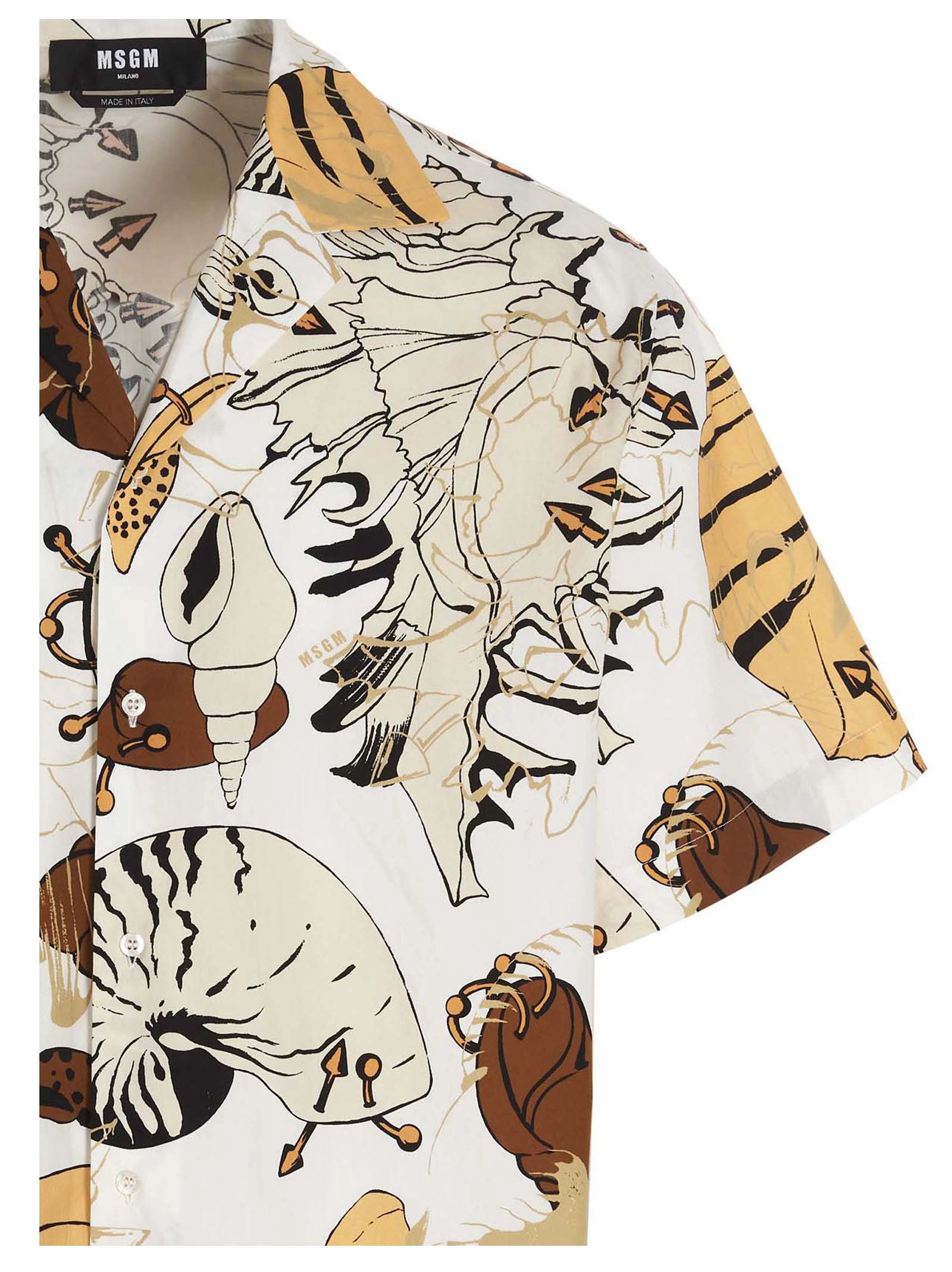 MSGM Shell Print Short-Sleeved Shirt