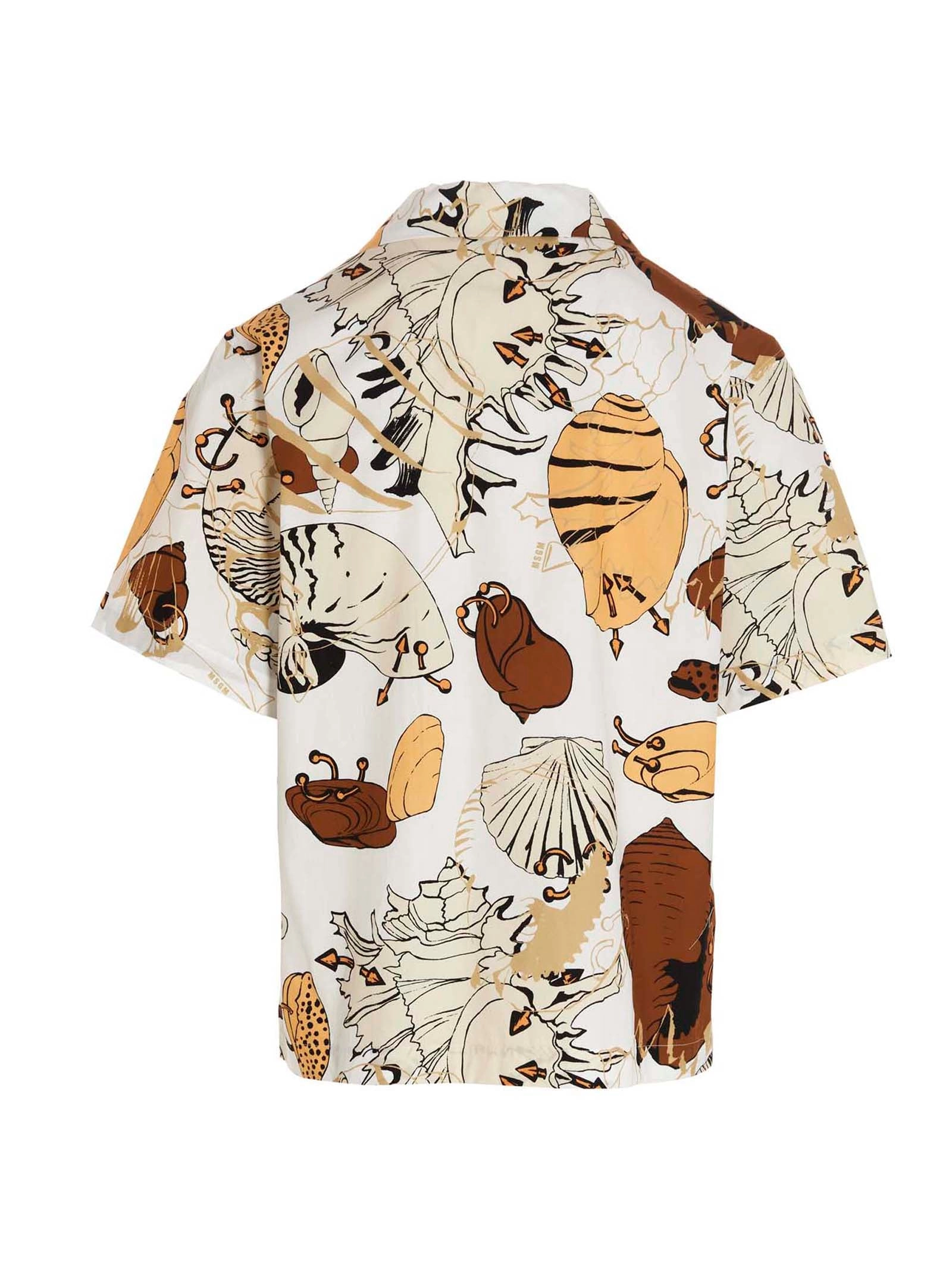 MSGM Shell Print Short-Sleeved Shirt