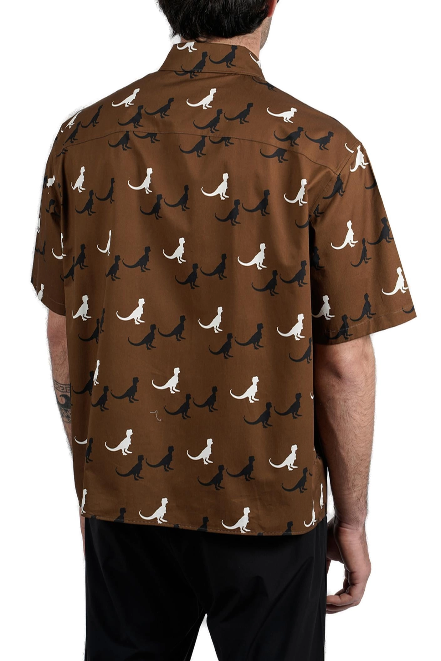 Neil Barrett Dinosaur Print Short Sleeved Shirt