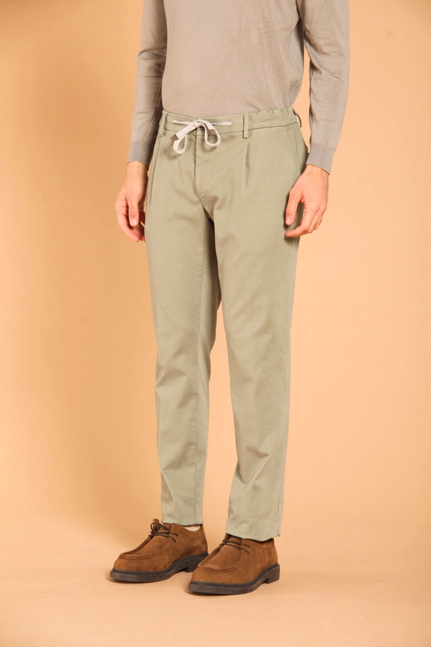 New York 1 Pinces City String in gabardine stretch regular fit