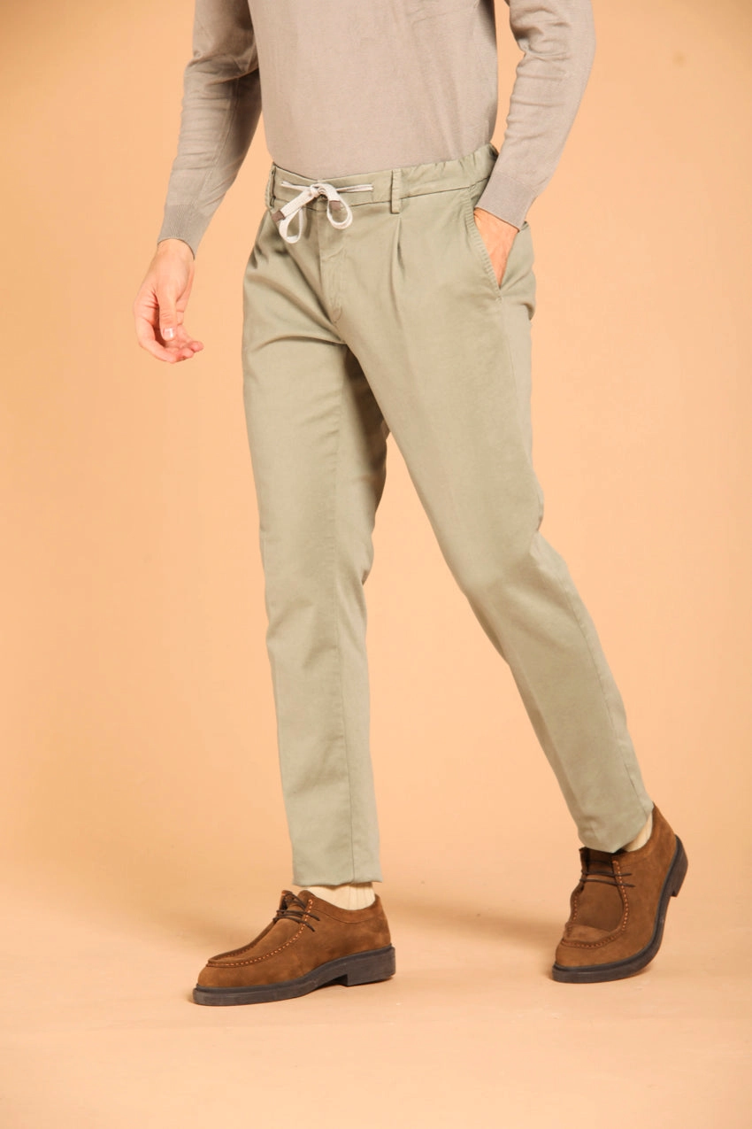 New York 1 Pinces City String in gabardine stretch regular fit