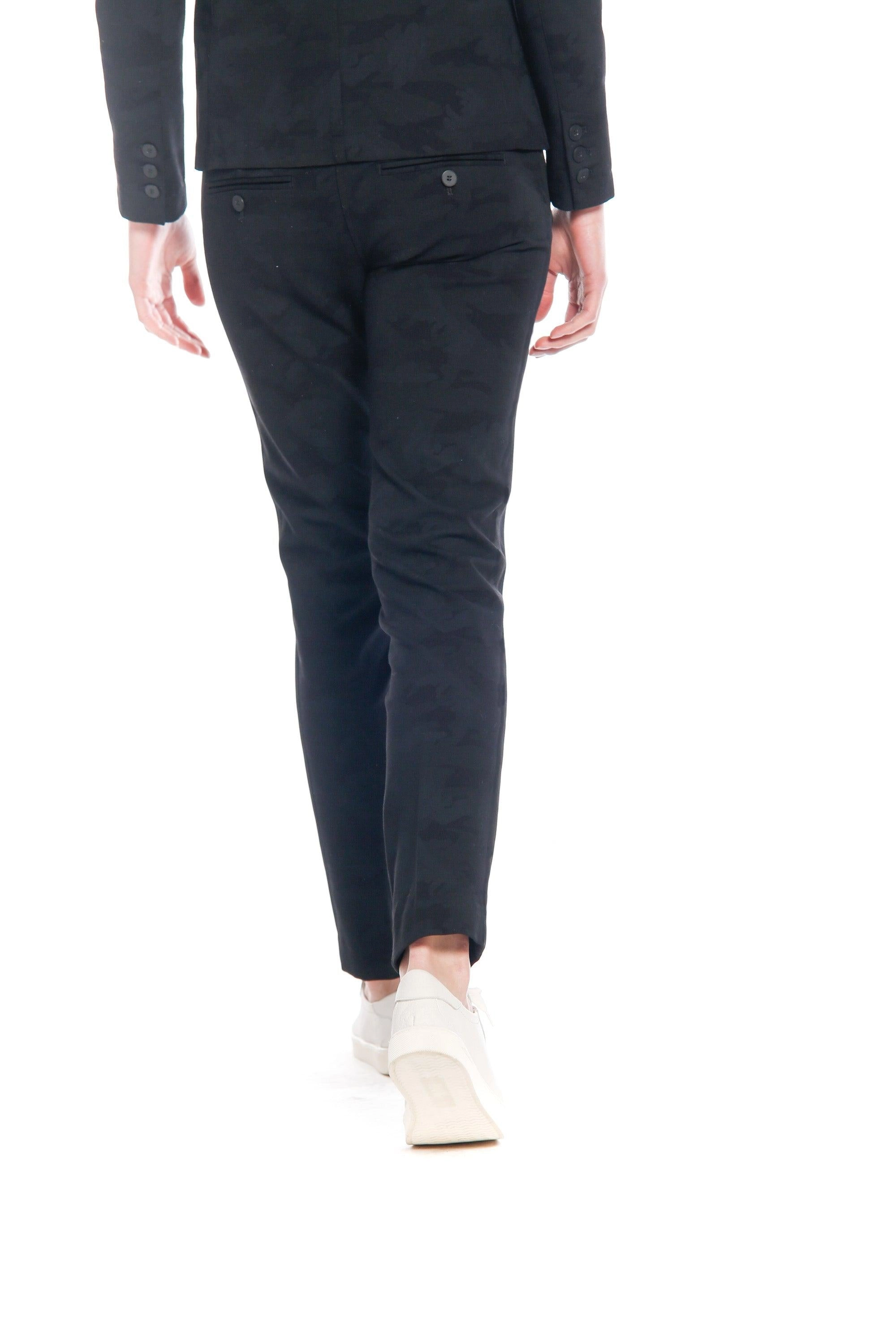 New York Slim woman chino pants in jesrey with camouflage pattern slim①