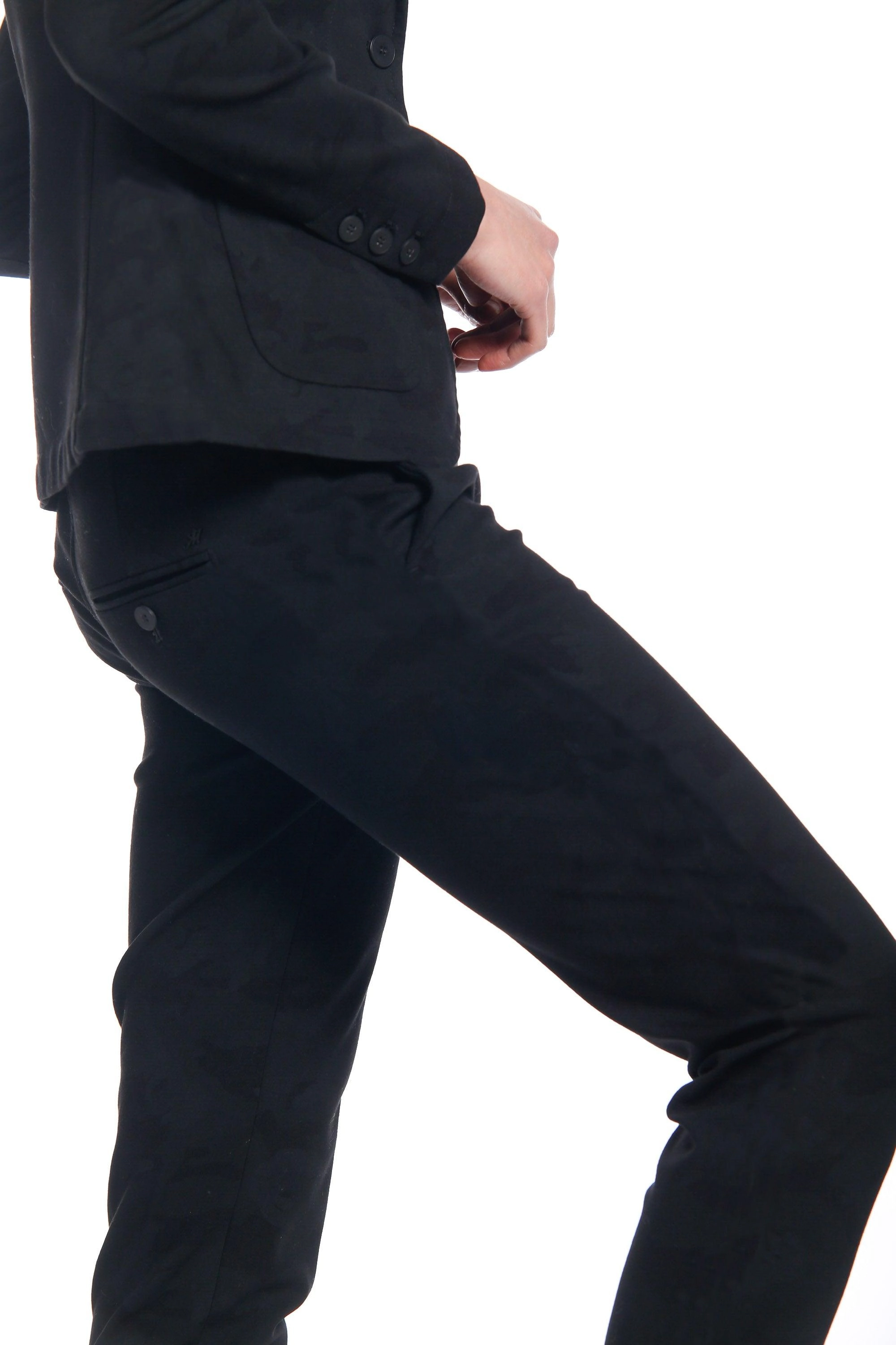 New York Slim woman chino pants in jesrey with camouflage pattern slim①