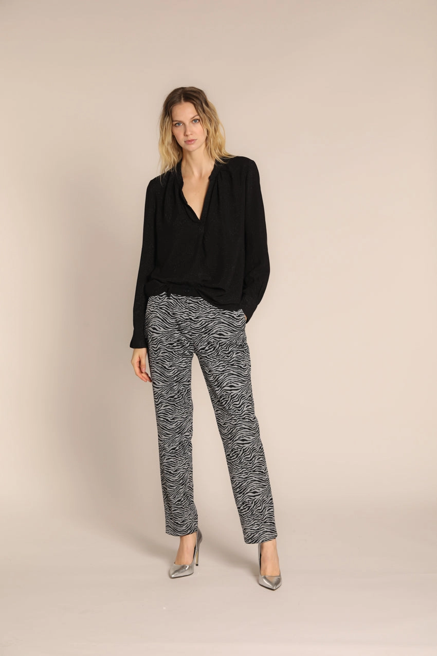 New York women's chino pants in jersey with animal print regular fit 