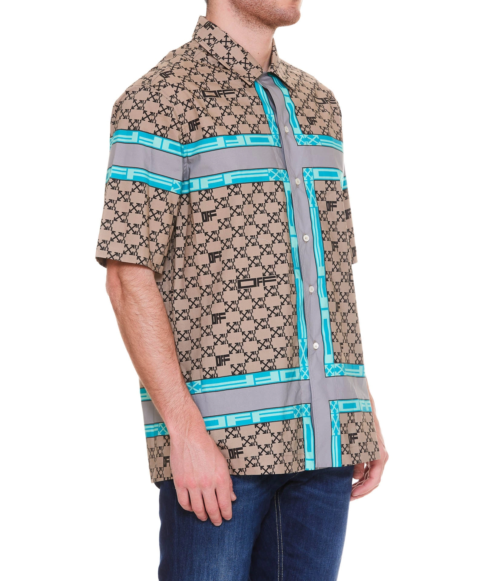 Off-White Buttoned Short-Sleeved Shirt