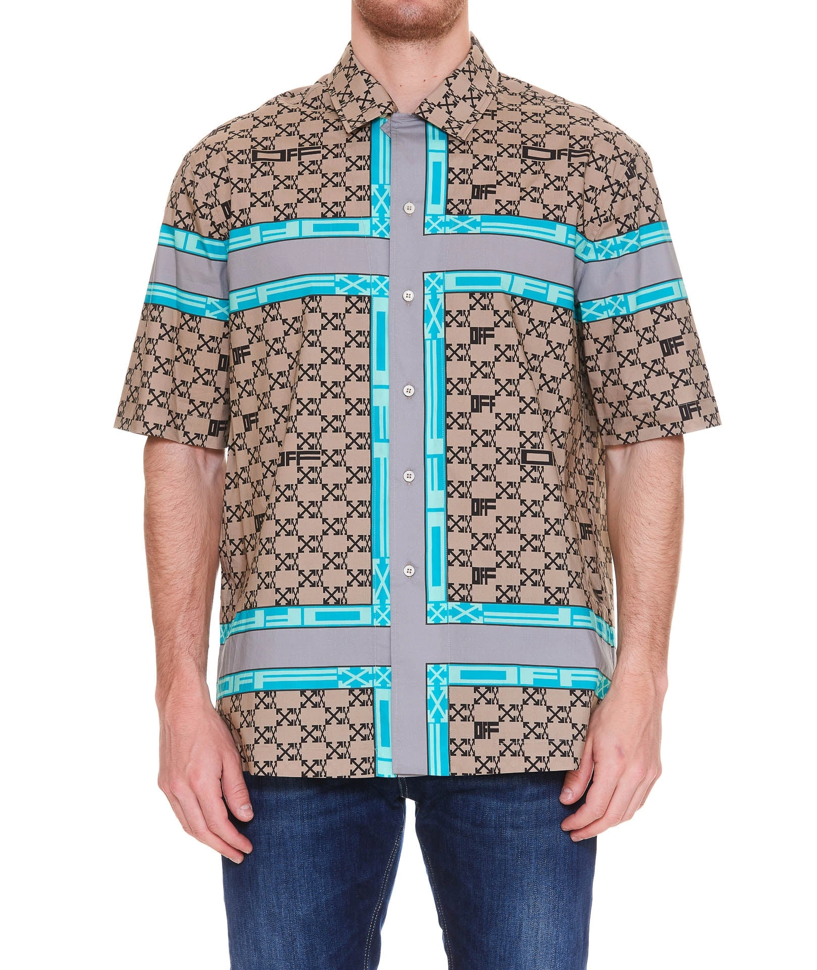 Off-White Buttoned Short-Sleeved Shirt