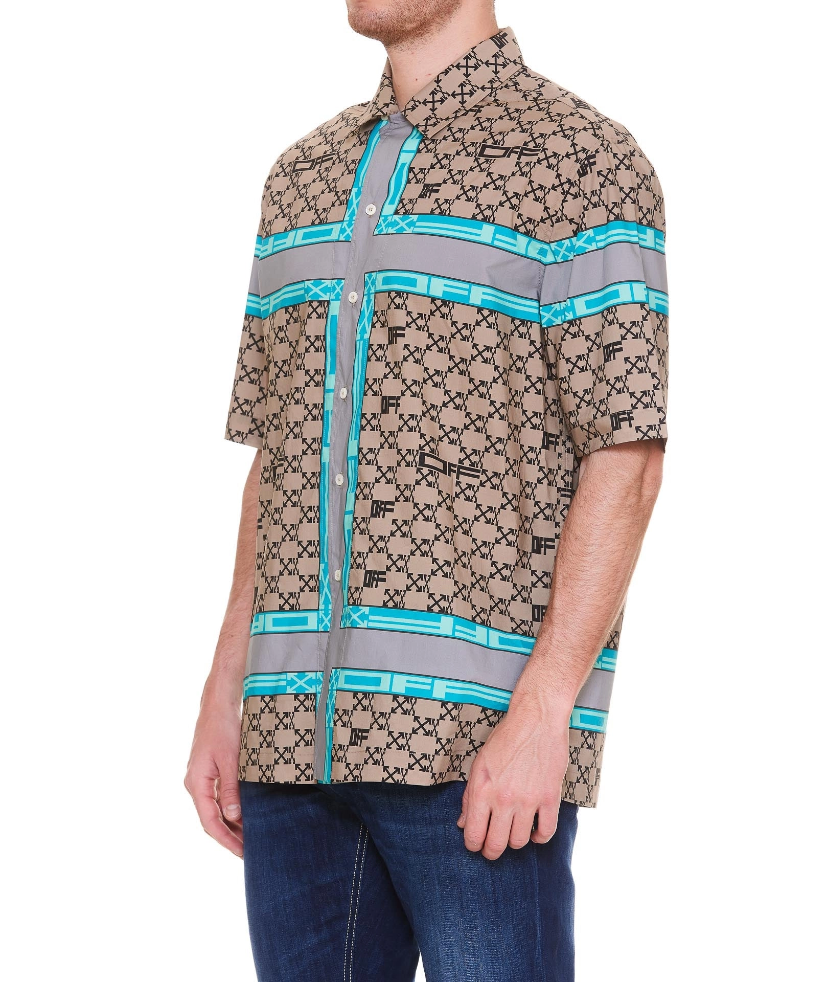 Off-White Buttoned Short-Sleeved Shirt