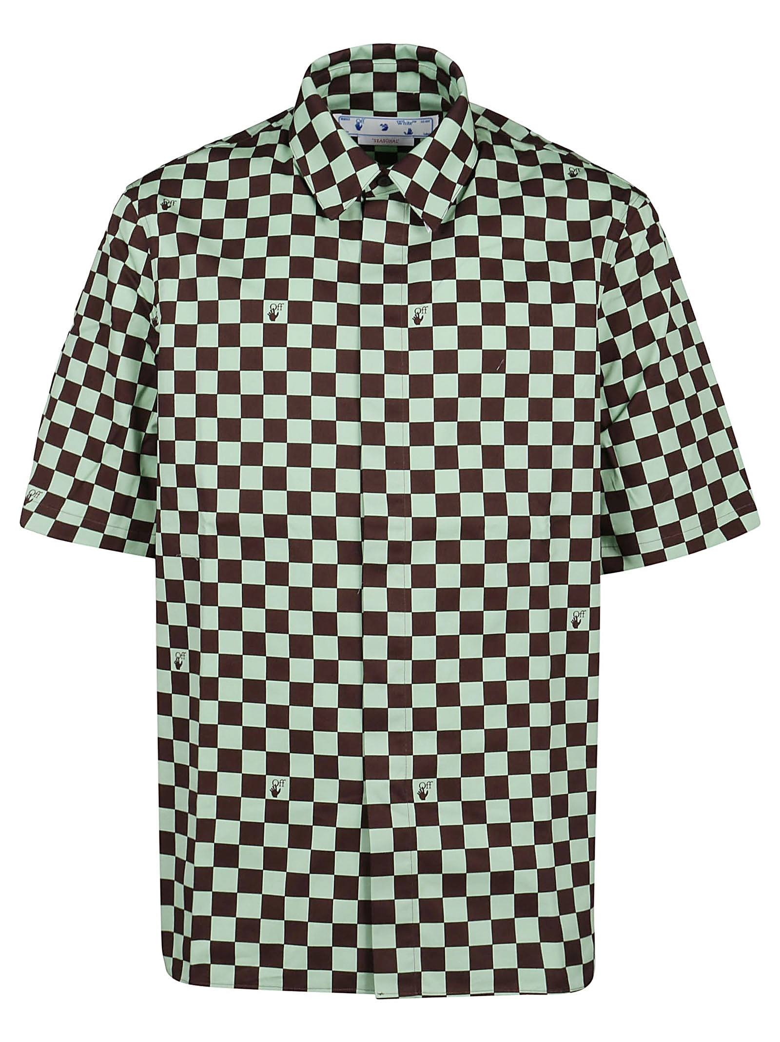 Off-White Checked Short-Sleeved Shirt