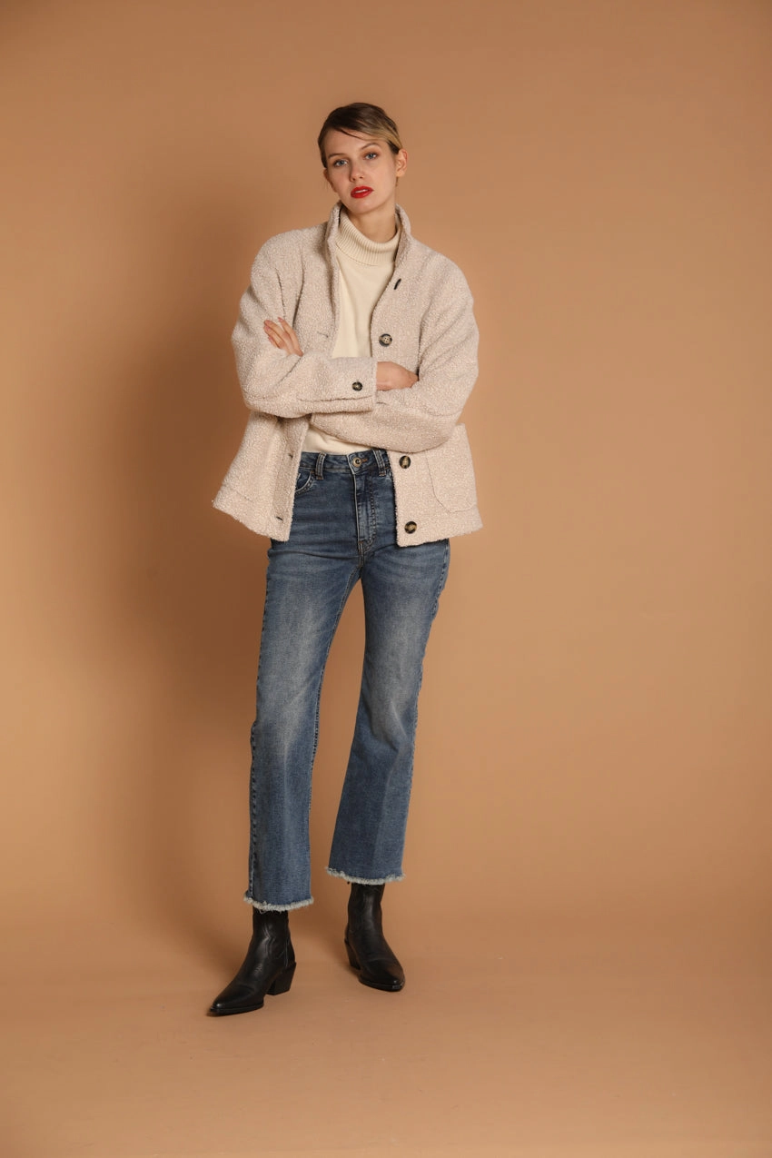 Olivia women's pants 5-pocket in denim stretch with trumpet bottom slim fit