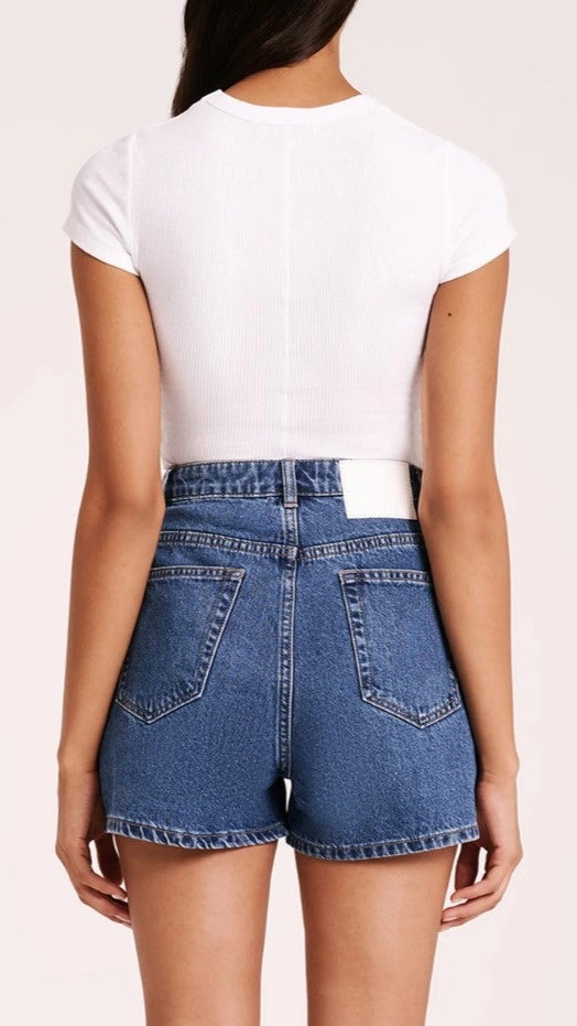 Organic Rib SS Tee - White