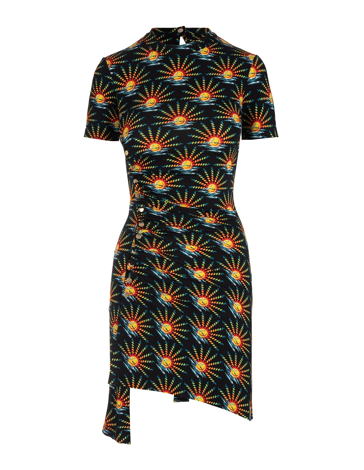 Paco Rabanne Graphic-Printed Asymmetric T-Shirt Dress